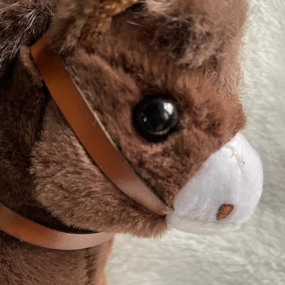 Plush Brown Pony Keychain with Saddle, Bag Charm, Horse, Pony